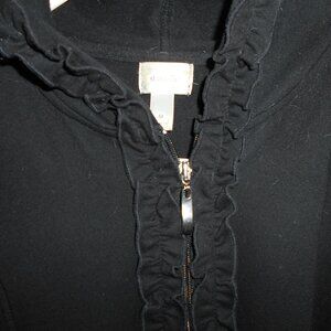 Black Hooded Zip Up.- Adult medium